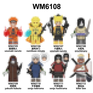 Ensemble de figurines en blocs ABS miniatures de style anime Ninja Warrior, personnages de construction compatibles, collection de jouets pour enfants - Product Image 1