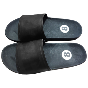 Claquettes en cuir PVC à bout ouvert, semelle intérieure souple et respirante, antidérapantes, personnalisables, pour toutes les saisons - Product Image 1
