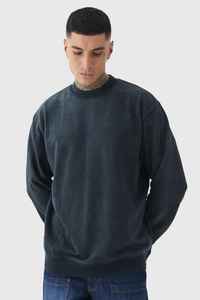 Sweat-shirt à col rond gris foncé pour homme, coupe classique, couleur unie, tricoté, manches longues, 100% coton, style automne - Product Image 5
