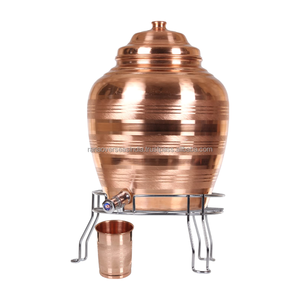 Dispensador de agua de cobre de diseño elegante de calidad superior Tanque de agua de almacenamiento en soporte de acero con vidrio de cobre a precio de mercado - Product Image 1