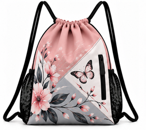 Bolsa de nailon impermeable con cordón, mochila ligera para gimnasio, deportes, viajes, escuela, eventos, bolsa de almacenamiento para regalos, viaje - Product Image 1