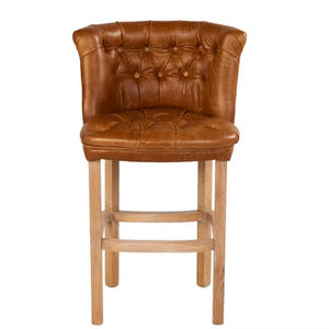 Tabouret de bar en cuir en gros avec un design moderne élégant, recouvert de cuir véritable, au prix d'exportation - Product Image 1