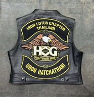 Gilet en cuir style club pour homme avec col à revers