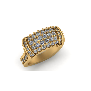 Hip Hop Iced 10K Solid Gold Pass Tester 4 Rows VVS Moissanite Rapper Dazzling Sparkly Luxury Geometric Eternity Band <b>Custom</b> <b>Ring</b> - Product Image 1