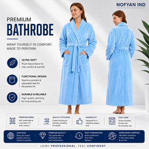 Wholesale White Waffle Bathrobe With Embroidery logo in <b>Large</b> Quantity Private Label Waffle Knitting Bathrobe Manufacturer - Product Image 1