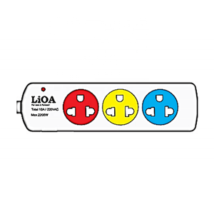 LiOA nouvelle génération 2200W/10A prise d'extension 220VAC 3TN3.2.10 3 prises et prises - Product Image 1