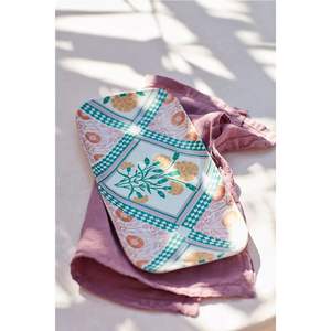 Plateau rectangulaire en émail imprimé, plateau de service en métal durable pour café, thé, collations, plateau décoratif coloré pour fête, hôtel - Product Image 1