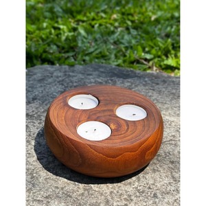 Porte-bougie rond en bois fait main créatif, écologique, résistant à la chaleur, durable, décoration d'intérieur pour Noël et anniversaire - Product Image 4