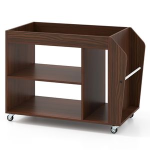 Comodino a 3 Ripiani con Ruote Universali e Design Versatile - Product Image 6