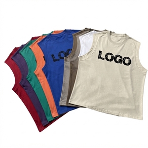 Débardeur de sport personnalisé 100 % coton respirant pour hommes, style streetwear, sans manches, pour musculation, impression par sublimation, vente en gros - Product Image 2