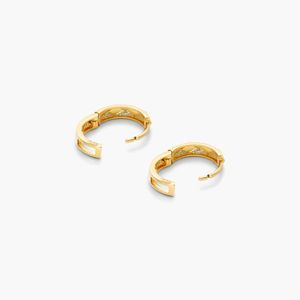 Boucles d'oreilles créoles facettées en or jaune - Product Image 4