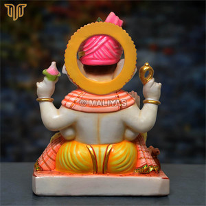 Pure Marble Ganesh Statue | Handcrafted Polished Lord Ganesha Idol | Premium Ganpati Murti for Home Decoration 18 Inch - Product Image 4