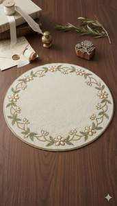 Elegant Embroidered Beaded <b>Table</b> <b>Mat</b> for Wedding Reception Banquet Restaurant and Luxury Home Dining Decoration - Product Image 2