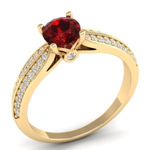 Bagues de luxe REYES en moissanite et rubis en argent sterling 925 pour femmes, vente en gros et au détail, bijoux de mariage - Product Image 2