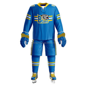 Uniforme de hockey sur glace personnalisé avec nom d'équipe, respirant, de haute qualité, nouveau style, 100% polyester, ensemble, faible MOQ avec conception OEM - Product Image 1