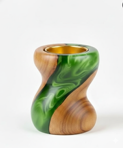 Quemador de Incienso Elegante con Incrustaciones de Resina y Madera Ecológica Hecho a Mano de Alta Calidad Contemporáneo para Eventos Religiosos y Ramadán - Product Image 3