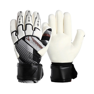 Gants de gardien de but de football, doigts entiers, PU antidérapant, respirant, silicone imprimé, sangle de poignet réglable, fermeture auto-agrippante, unisexe - Product Image 2