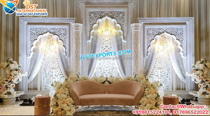 Escenario abierto de boda hindú y configuración de Mandap Grand Fusion Tema de boda decoración de escenario tradicional Rajwadi decoración de escenario de boda Reino Unido - Product Image 3