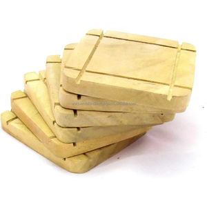 Natural Round Wooden <b>Coasters</b> <b>Set</b> <b>of</b> <b>6</b> | Handcrafted Eco-Friendly Drink <b>Mats</b> | Rustic <b>Table</b> Decor - Product Image 2