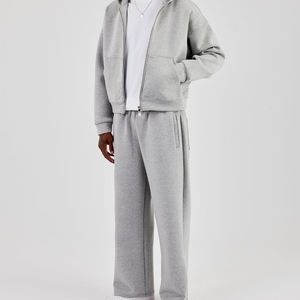 Sudadera con Capucha y Cremallera para Hombre, Talla Grande, Color Sólido, Informal, de Forro Polar Transpirable, con Bolsillo, 340g, Ropa de Invierno, 100% Algodón, Oxend Sports - Product Image 3