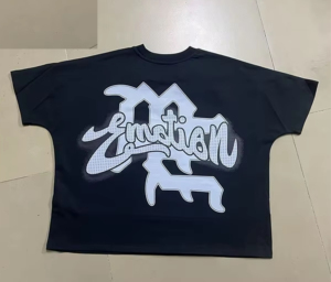 T-shirt formel pour homme en 100 % coton, coupe décontractée à épaules tombantes, col en V, motif tricoté contrastant, qualité supérieure, grandes tailles, OEM - Product Image 4