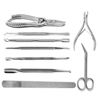 Kit de Podología de Acero Inoxidable de 9 Piezas, Cortaúñas, Limas y Tijeras para Uñas Encarnadas, Herramientas para el Cuidado de los Pies, Juego de Instrumentos de Podología