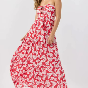 Factory Direct Sale Rayon Hawaiian Traditional Dress Floral Pattern <b>Spaghetti</b> <b>Strap</b> Holiday Vacation Dress - Product Image 3