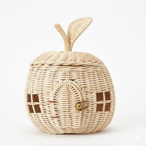 Casitas de ratán coloridas con forma de calabaza, juguete de simulación para niños de alta calidad, casa de juegos tejida naturalmente. - Product Image 4