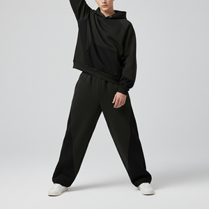 <b>Men</b> Winter Breathable Printed Fleece Windproof Streetwear Tracksuit Set <b>Pullover</b> Hoodie Sweatpants Joggers Two-Piece Oversized - Product Image 4
