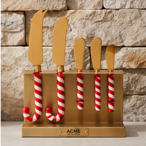 Ensemble de couverts de Noël festifs en acier inoxydable avec manches en résine pour banquets, restaurants, maisons et traiteurs, faits à la main - Product Image 3