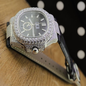 Reloj de Diamantes Moissanite DEF de Alta Calidad, Estilo Hip Hop, con Mecanismo Mecánico Automático y Manual - Product Image 3