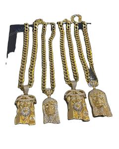 Pendentif Hip Hop Jésus en argent sterling plaqué or jaune, serti de moissanite, bijoux tendance, colliers pendentifs - Product Image 1