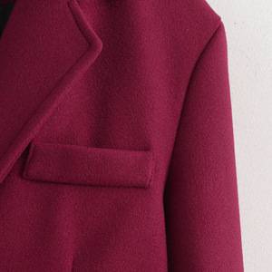 Abrigo Largo de Lana Moderno para Mujer, Elegante, Cortavientos, con Cinturón, para Invierno, Color Sólido - Product Image 6