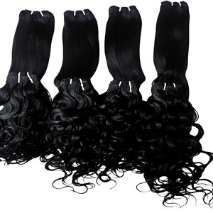 Nandee House Indian Remy Hair Extensions <b>Water</b> Wave Bulk Weave Double Drawn <b>Machine</b> Weft Human Hair 100g Unprocessed - Product Image 1