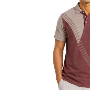 Camiseta Polo Personalizada para Hombre en Rosa Empolvado y Beige, Manga Corta, Informal, para Golf, OEM, Marca Privada, Transpirable, Uniforme, Venta al Por Mayor - Product Image 3