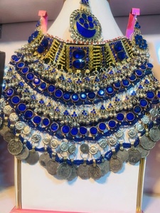 Special Afghan Women's Jewelry <b>Set</b> <b>Crystal</b> Rhinestone Trendy Dangling Ornaments Stainless Steel Craftsmanship for Party Islamic - Product Image 4