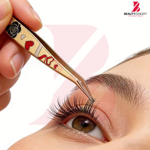 Pince à épiler dorée personnalisée en gros, haute précision, pour volume et isolation, outils de beauté pour extensions de cils - Product Image 6