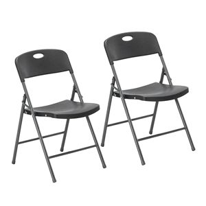 Chaises pliantes ergonomiques robustes, lot de 2, empilables, sièges en plastique portables, capacité de 330 lb, chaises de conférence - Product Image 1