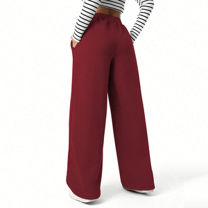 Pantalon de survêtement ample pour femme avec logo personnalisé, taille haute, coupe décontractée, en molleton, style streetwear, joggers décontractés pour femme - Product Image 3