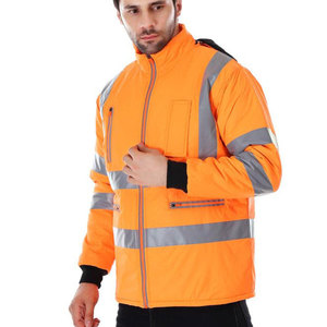 เสื้อแจ็คเก็ตทำงานแบบสะท้อนแสงสำหรับผู้ชาย Econex Sports สีส้ม ผลิตจากโพลีเอสเตอร์ ทนทานต่อการฉีกขาด พร้อมแถบสะท้อนแสง ซิป และกระเป๋า - Product Image 3