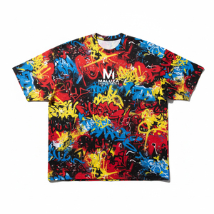 เสื้อยืดโอเวอร์ไซส์ประดับเพชรเทียมสำหรับผู้ชาย พิมพ์ลายตามสั่ง ผ้าฝ้าย 100% เนื้อหนา สไตล์สตรีทแวร์ ฮิปฮอป ทรงหลวม - Product Image 1