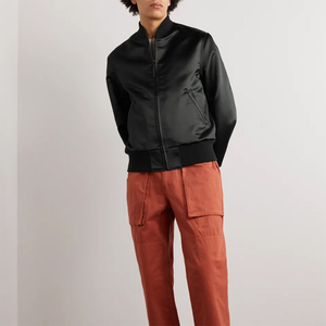 Vestes bomber pour hommes en vente flash, couleur contrastée au dos, manches longues, style streetwear, en satin de soie, avec design et taille personnalisés - Product Image 2