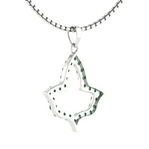 Collier en argent sterling avec pendentif feuille en cristal vert, bijou élégant pour femme, accessoire de mode, cadeau, à porter au quotidien, pièce maîtresse - Product Image 6