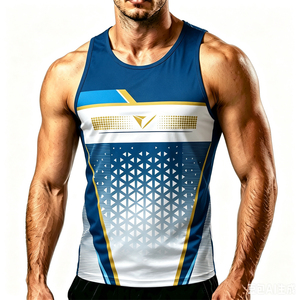 GURUNA-Z-INDUSTRY Custom Yellow Basketball Jersey Men Crew Neck <b>Sleeveless</b> Tank <b>Top</b> 100% Cotton <b>Silk</b> Screen Printing Breathable - Product Image 2