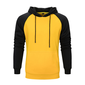 Sudadera con Capucha Raglán de Dos Tonos para Hombre, Sudadera de Algodón y Felpa, Estilo Urbano, Color Personalizado, Informal y Deportiva - Product Image 3