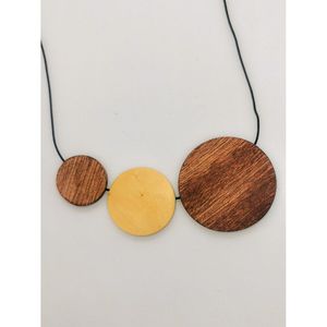 Handmade Natural Vintage Style Wooden Necklace Jewelry for Women Bamboo and Wood <b>Crafts</b> - Product Image 4