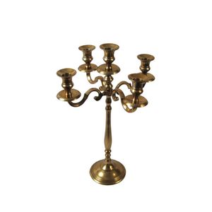 Classic Antique Gold Finish Metal Candelabra Multi Arm <b>Candle</b> <b>Holder</b> Stand Elegant Event Party Wedding Decor Table Centerpiece - Product Image 1