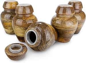 Urna de madera hecha a mano para cenizas, jarrón conmemorativo para cremación, recipiente de recuerdo, juego de 5 - Product Image 3