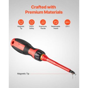 Set Professionale di 13 Utensili Isolati per Elettricisti 1000V, Set di Cacciaviti a Croce con Punta Magnetizzata - Product Image 3