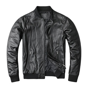 Chaqueta de piel auténtica personalizada con servicio OEM para hombre, chaquetas de invierno con cremallera para hombre, nuevas chaquetas de piel a la moda para hombre a la venta - Product Image 5